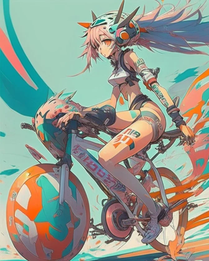 Anime design on a bike