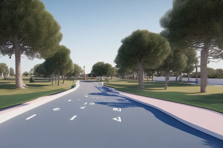 Day in quinta do lago, main avenida with jogging track and cycling lane