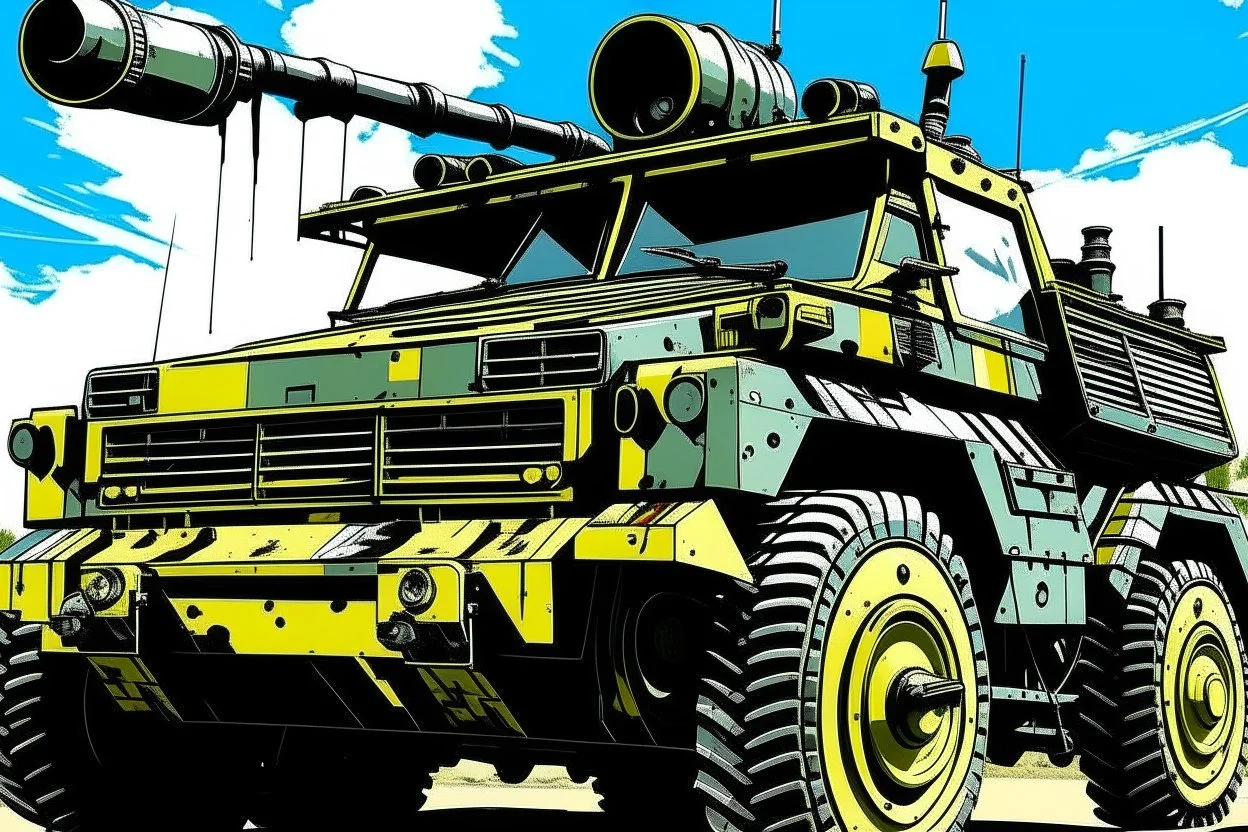 Pop art style combat vehicld