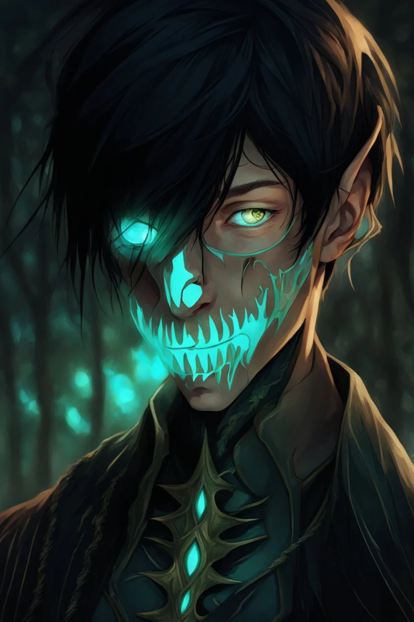 fantasy art, young male, elf, noble, mask, pale skin color