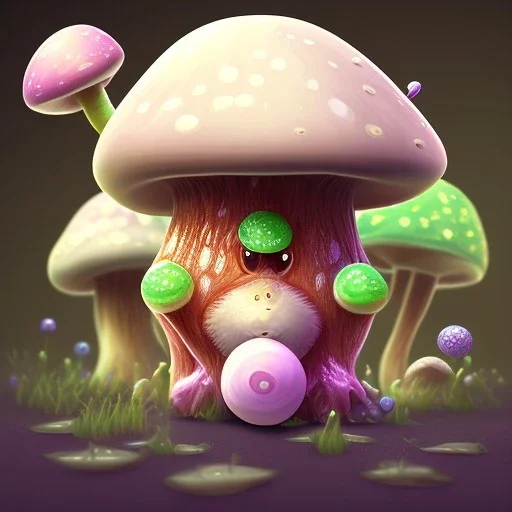 mushroom with cute face