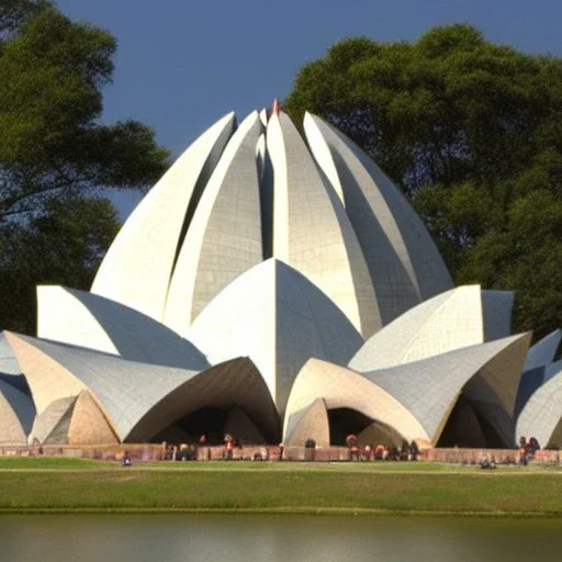 brutalist style lotus temple