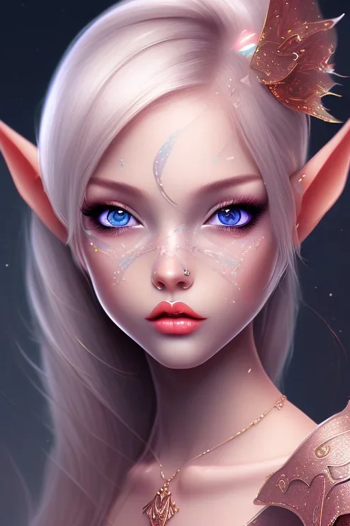 Girl, cute, beautiful, elf ears, frosting