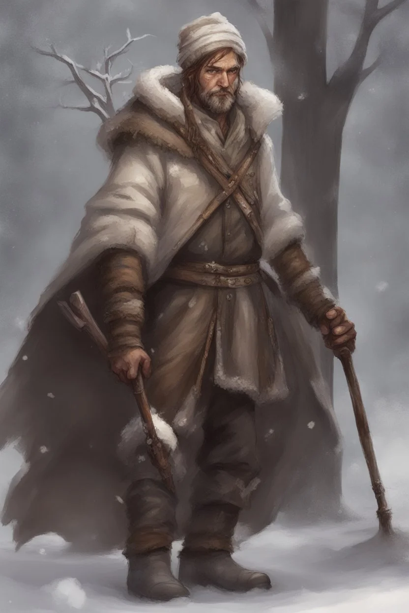 fantasy human snow woodsman
