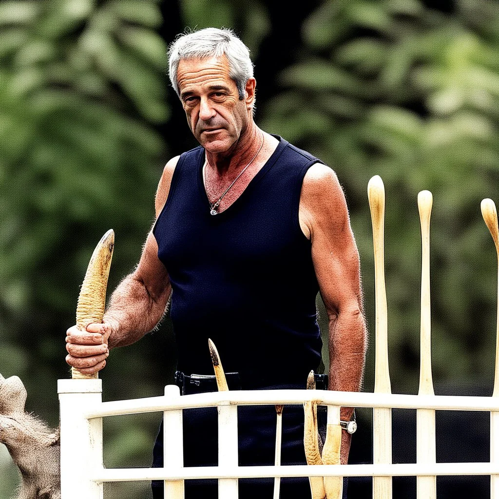 Jeffrey Epstein with tusks