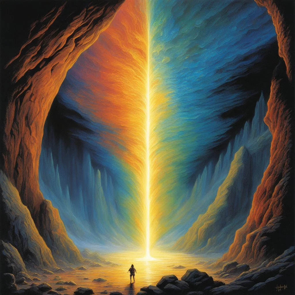 (illustration by Jeff Easley) The shape is vast, segmented, layered in calcified plates that shift and rearrange themselves as you watch, as if alive with some distant memory of movement. The uppermost section—where a face might be—glows faintly, faint strands of pulsing light threading through the mineralized surface like trapped fireflies. The rest of its form ripples in slow, deliberate undulations, And then it moves. The entire thing tilts forward, toward you, the segments shifting, the pl