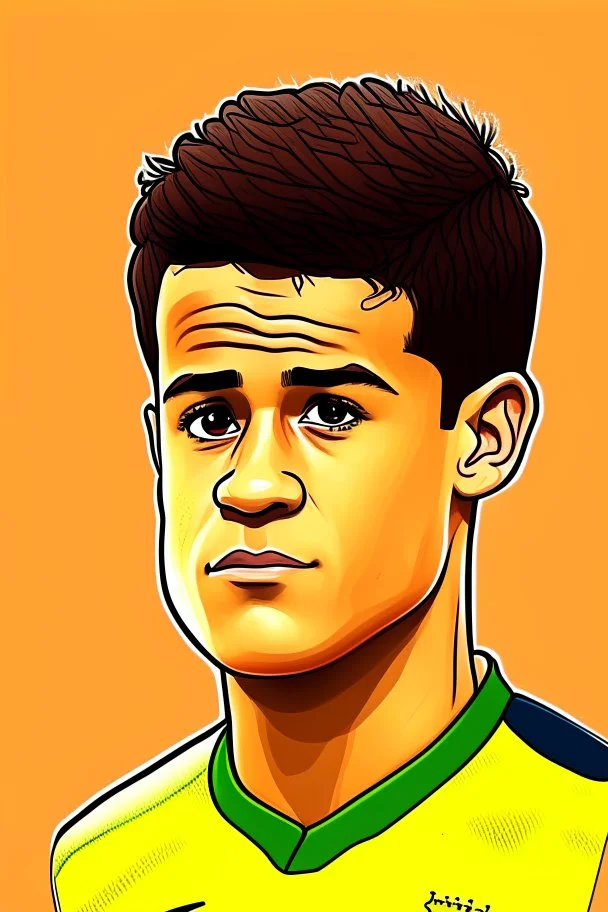 Philippe Coutinho Brazilian soccer player cartoon 2d