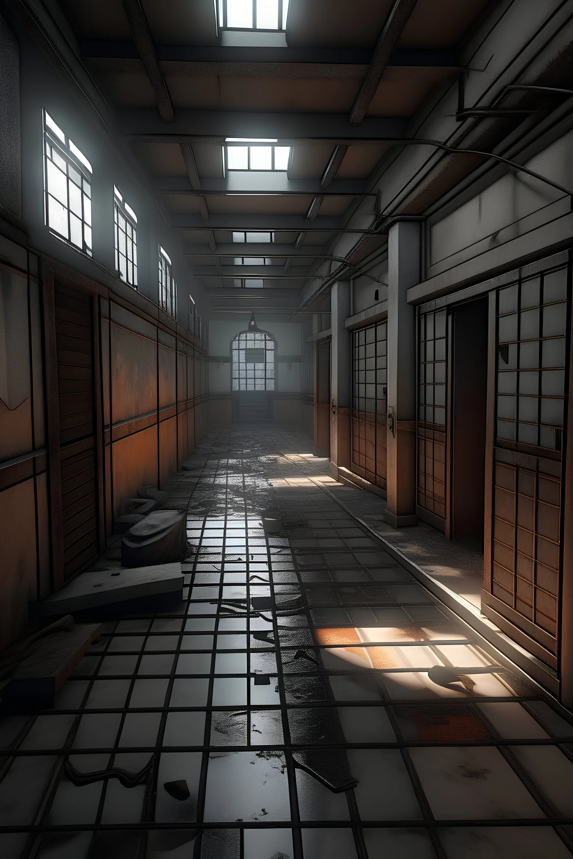 prison, rundown, interior, video game asset