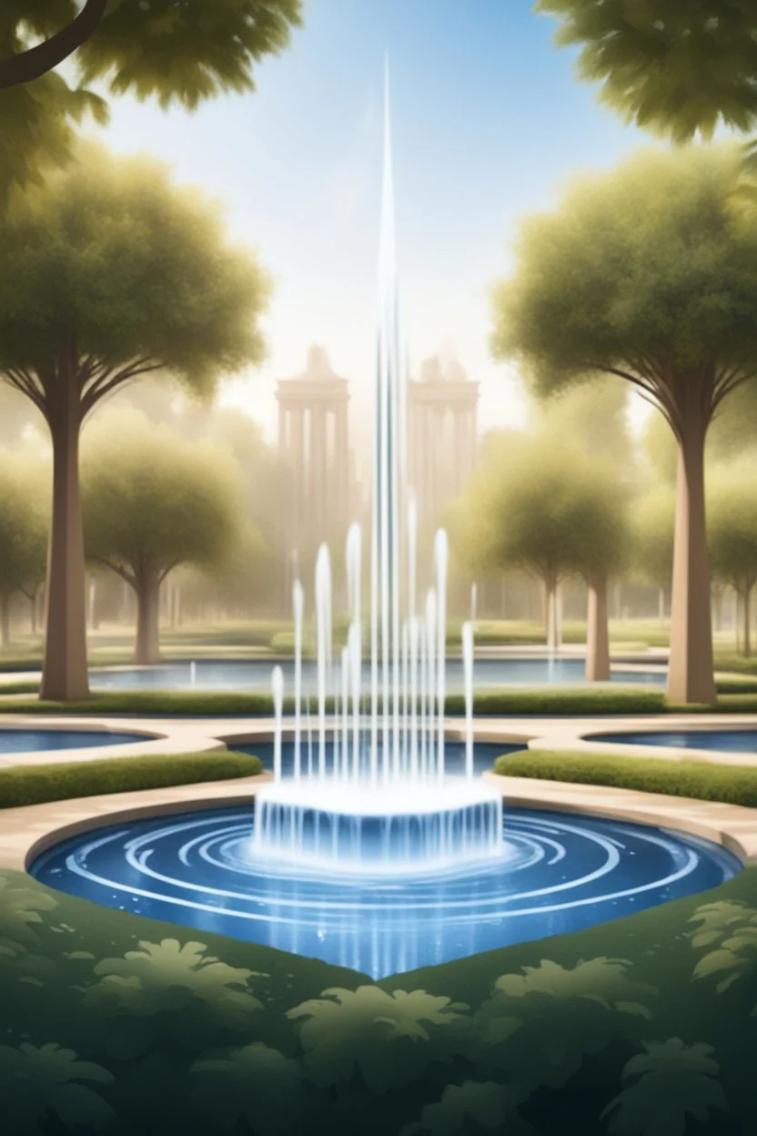 square logo, Symphony of fountains, landscape design of the park in the style of music and musicals