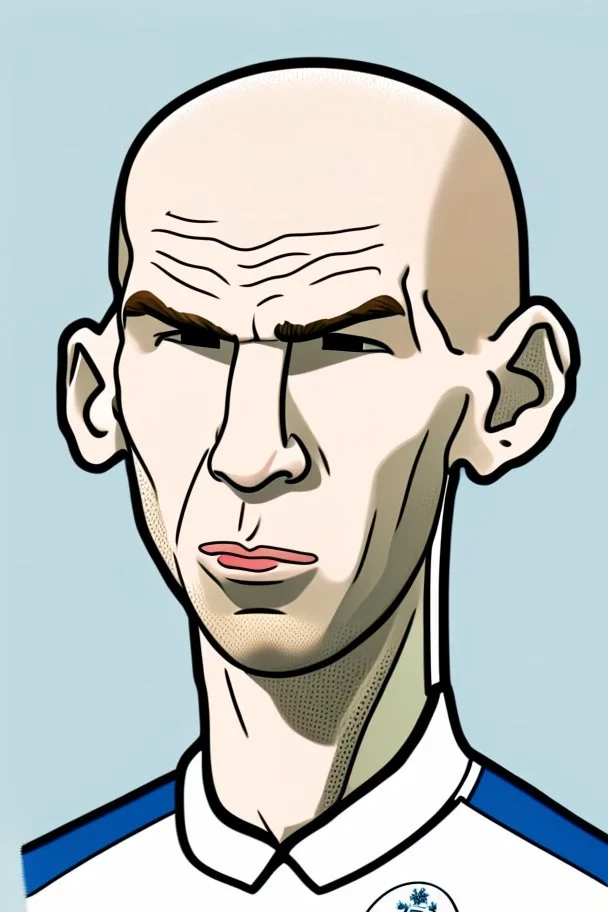 Zinedine Zidane French soccer player cartoon 2d