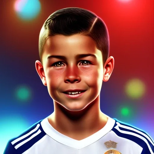 Christiano Ronaldo as a child, 3d art, 8k resolution