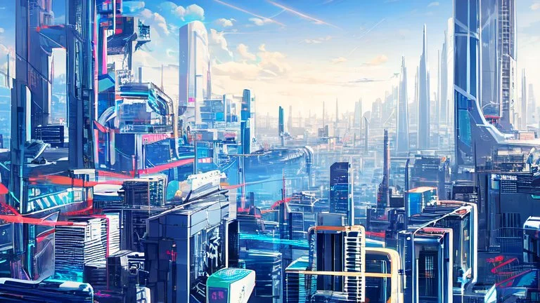 Cyberpunk cityscape