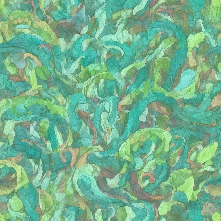 a highly detailed painting of a Jade Vine, seamless pattern, surface pattern, Orphism