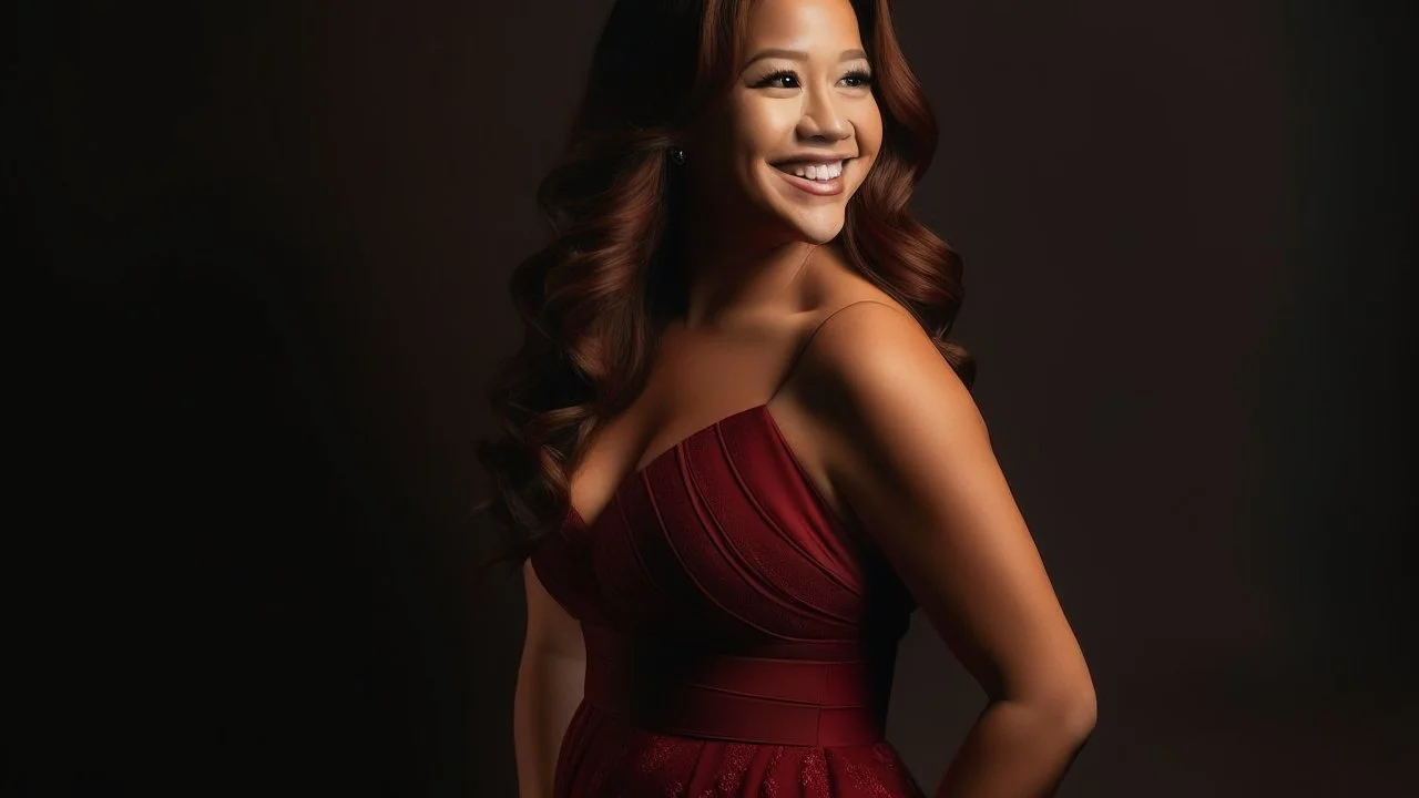 Gina Rodriguez fully transformed into a german redhead, porcelain white skin complexion, Curvaceous silhouette, radiant glow, flowing transparent maternity gown, bust size: 56 inches, expressive eyes, fiery red tresses, youthful grace, maternal strength, poised posture, harmonious transformation, unexpected beauty, newfound arousal, maternal elegance, tender curves, round belly, symbolic attire, strength in simplicity, teenage motherhood, glowing complexion,