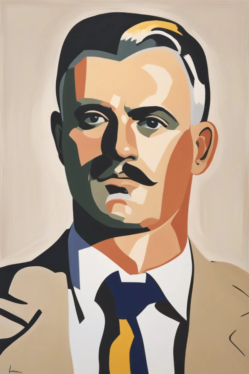 Portrait of an attractive blonde male nationalist politician by Matisse