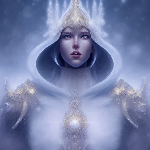 ice kingdom digital painting,a crystal - clear ice, majestic, ice fractal, Digital 2D Fantasy, Illustration,Character Design, magician