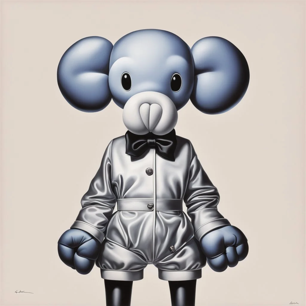 Surreal Vintage Glamour, KAWS, photorealism, haute fashion, concept art, latex