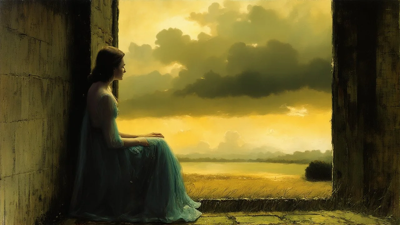 woman. Thomas Kinkade
