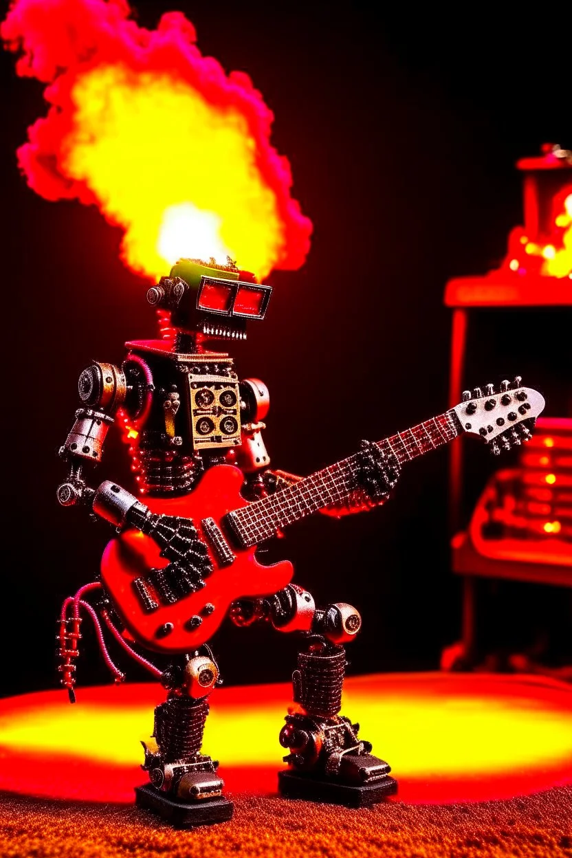 Firestarter robot hardrock with a guitar