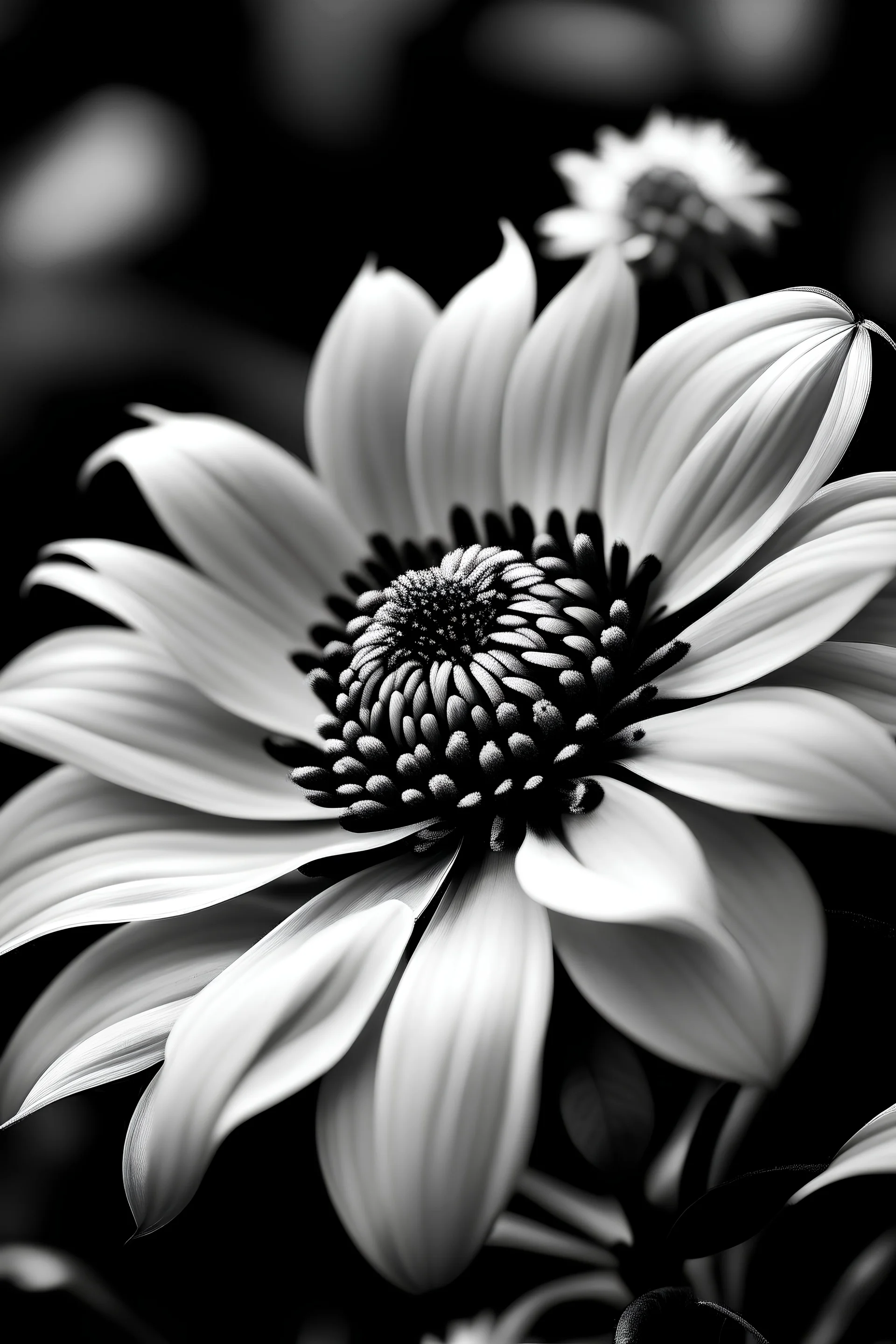black and with picture of beautiful flower