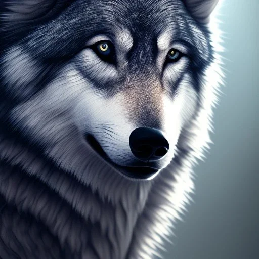 wolf, blue, masterpiece, expert, 8K, hyperrealism, sharp focus, cinematic lighting