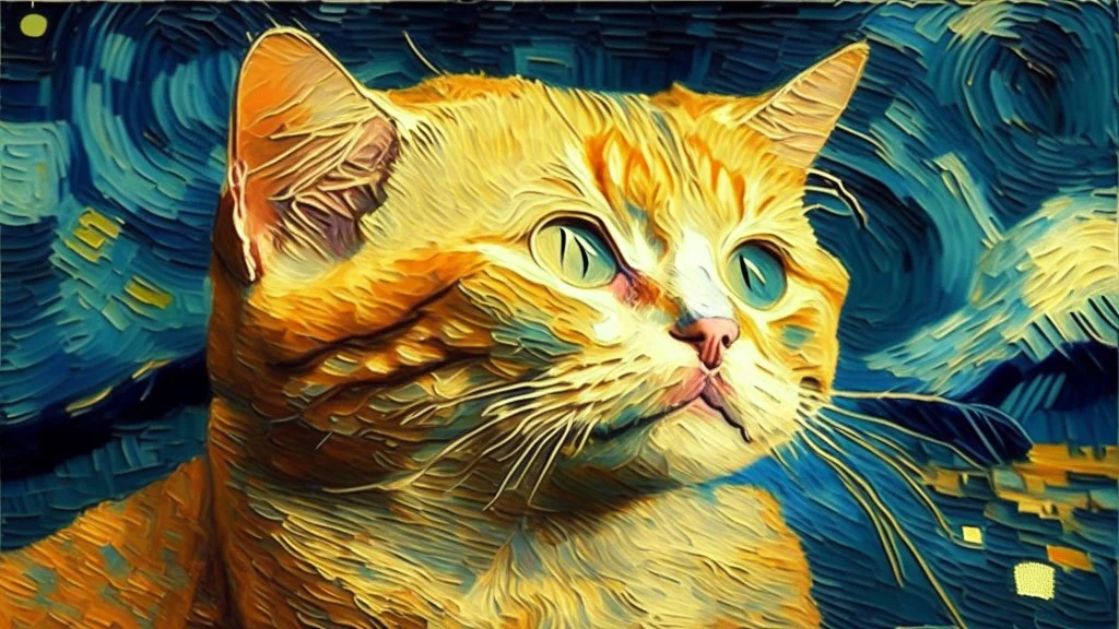 Portrait of a cat by Van Gogh