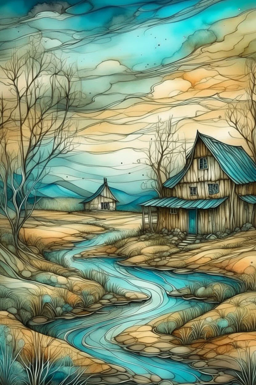 The place where the Dream and its followers live. Watercolor, fine drawing, beautiful van gogh composition, pixel graphics, lots of details, pastel aqua colors, delicate sensuality, realistic, high quality, work of art, hyperdetalization, professional, filigree, hazy haze, hyperrealism, professional, transparent, delicate pastel tones, back lighting, contrast, fantastic, nature+space, Milky Way, fabulous, unreal, translucent, glowing