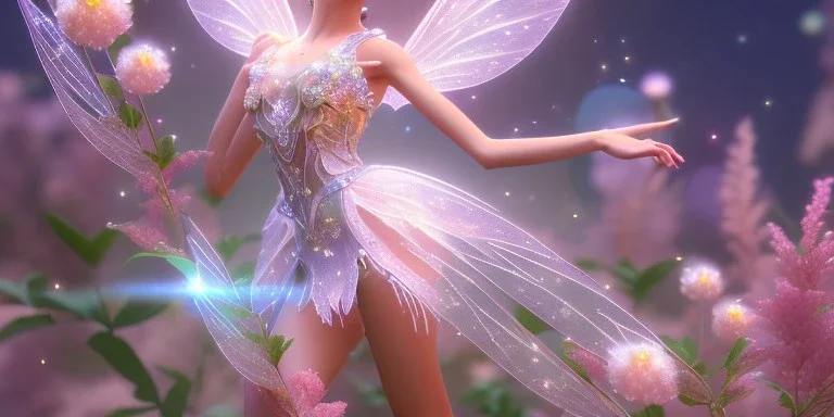 crystal subtle flower in a galactic ambiance beautiful fairy, transparent, delicate colors, in the foreground, full of details, smooth，soft light atmosphere, light effect，vaporwave colorful, concept art, smooth, extremely sharp detail, finely tuned detail, ultra high definition, 8 k, unreal engine 5, ultra sharp focus