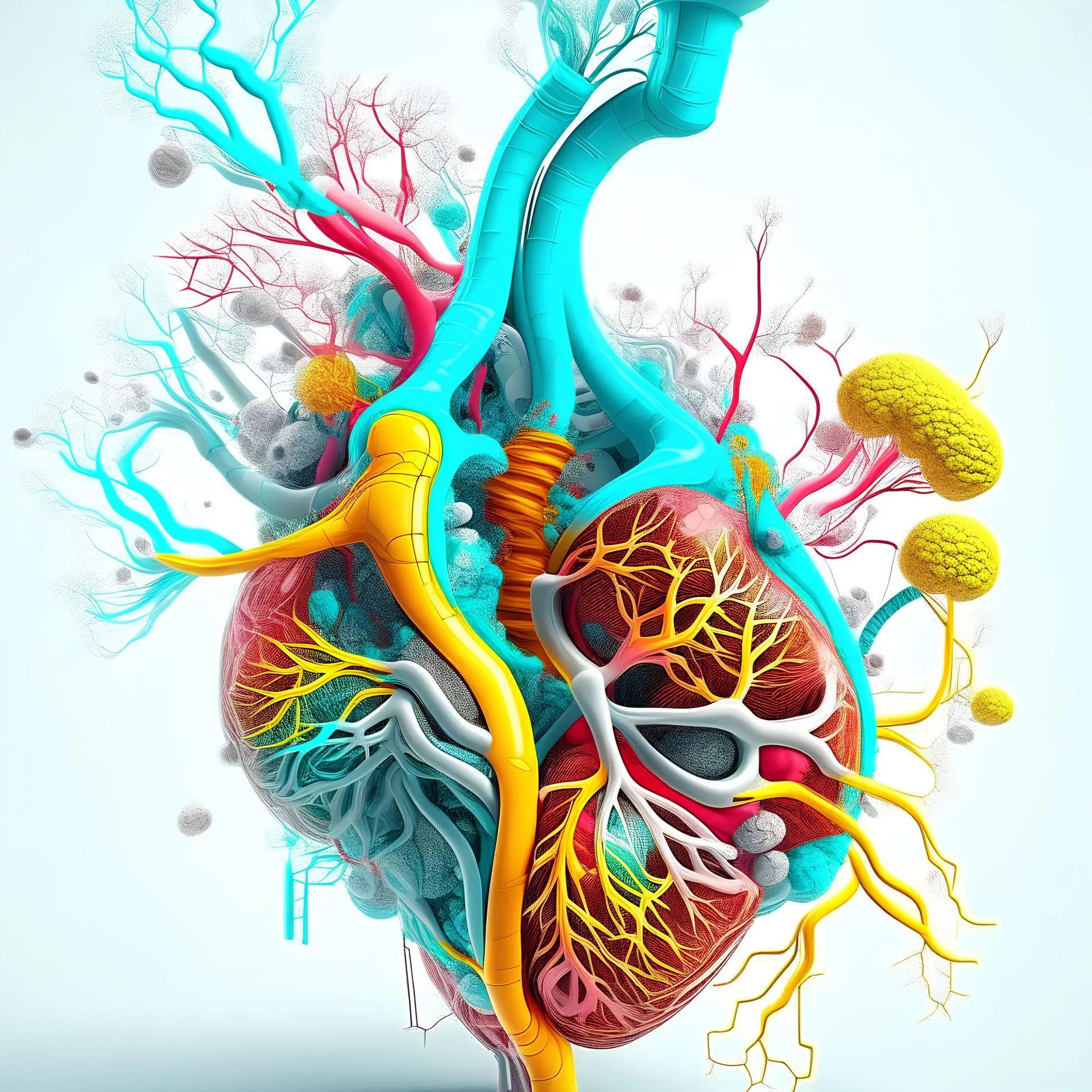 Splash art, create A abstract representation of a healthy human lung, with a focus on the intricate details of the respiratory system, pure white background, using a pastel color scheme, ((white background)), roaring, epic Instagram, artstation, splash style of colorful paint, contour, hyperdetailed intricately detailed , unreal engine, fantastical, intricate detail, splash screen, complementary colors, fantasy concept art, 8k resolution, deviantart masterpiece, oil painting, heavy strokes, pain