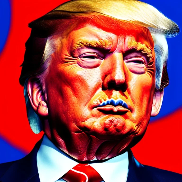 Realistic image of Donald trump super hero, retro style, watchmen style, red white blue colors, white stars, suspenders, latex material, 80s, vibrant color, highly detailed, sky background, concept art, unreal engine 5, god rays, ray tracing, RTX, lumen lighting, ultra detail, volumetric lighting, 3d, finely drawn, high definition, high resolution.