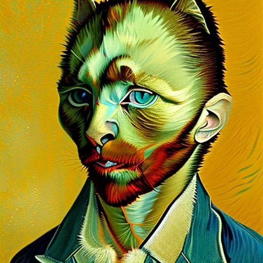 Portrait of a cat by Van Gogh