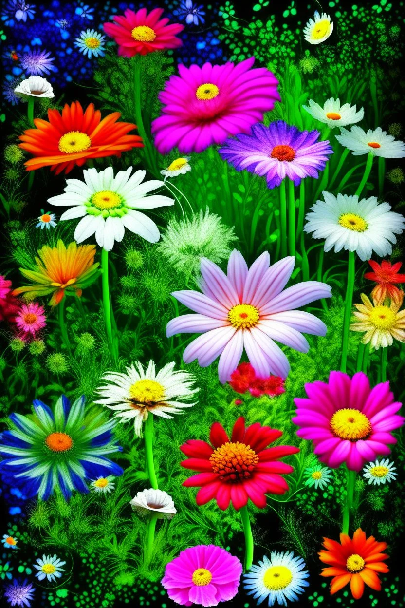 Generate an image of beautiful flowers with background of greenri