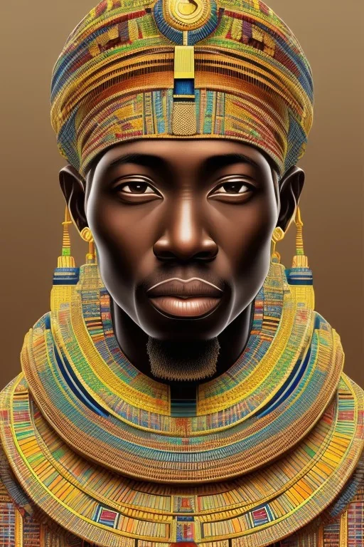 african portrait, ancient egypt, zulu, scaffolding, high detail