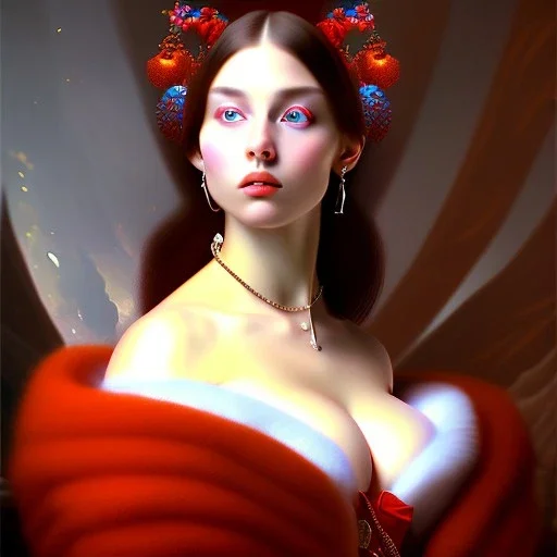 Epic fullbody Portrait of adult Aurora beatiful busty estilo Jean Auguste Dominique Ingres 4k