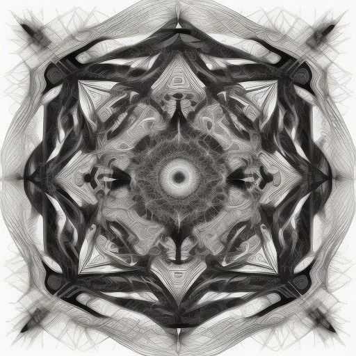 Line art. Fine lines. Black and white Sacred geometry. Pattern. circles. Rotate. Fractal.