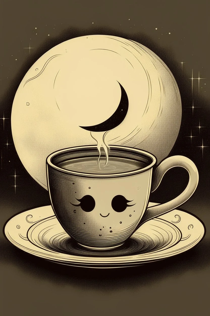 Moon and coffee retro