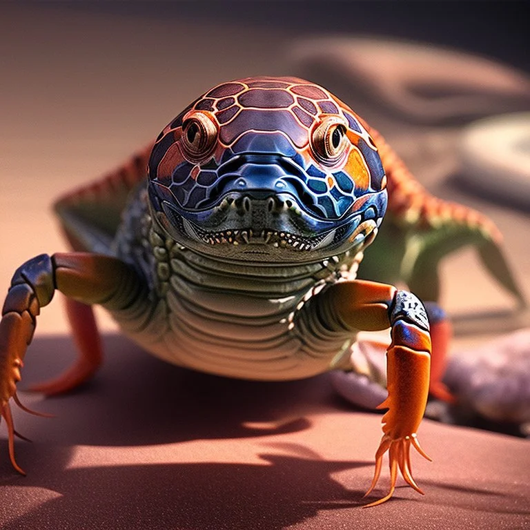 crustacean, reptiles, masterpiece, expert, 8K, hyperrealism, sharp focus, cinematic lighting, realistic