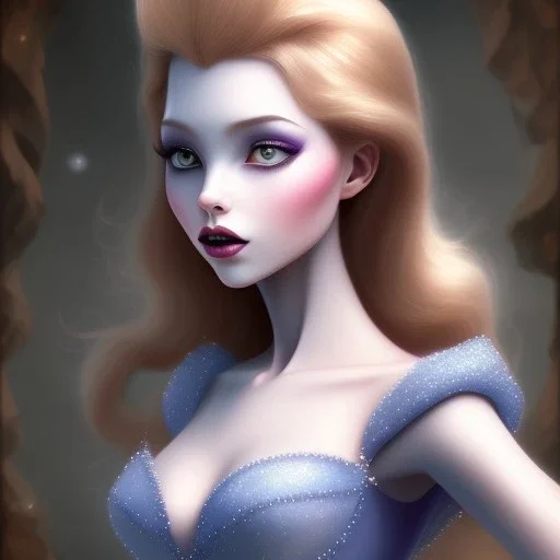 tim burton style cinderella, ultra detailed, stunning face