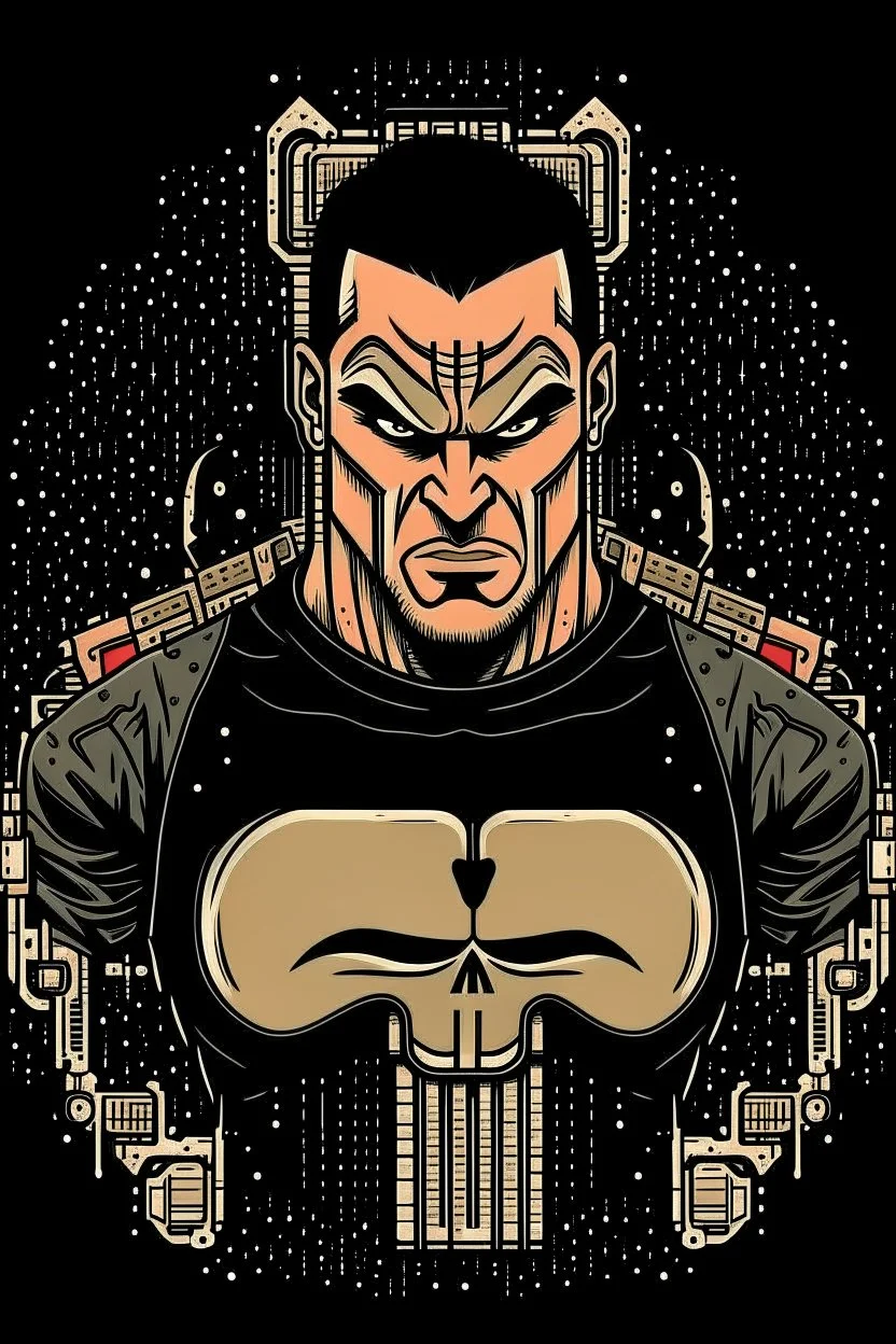 punisher sku;; joe rogan in the style of Hiroshi Nagai