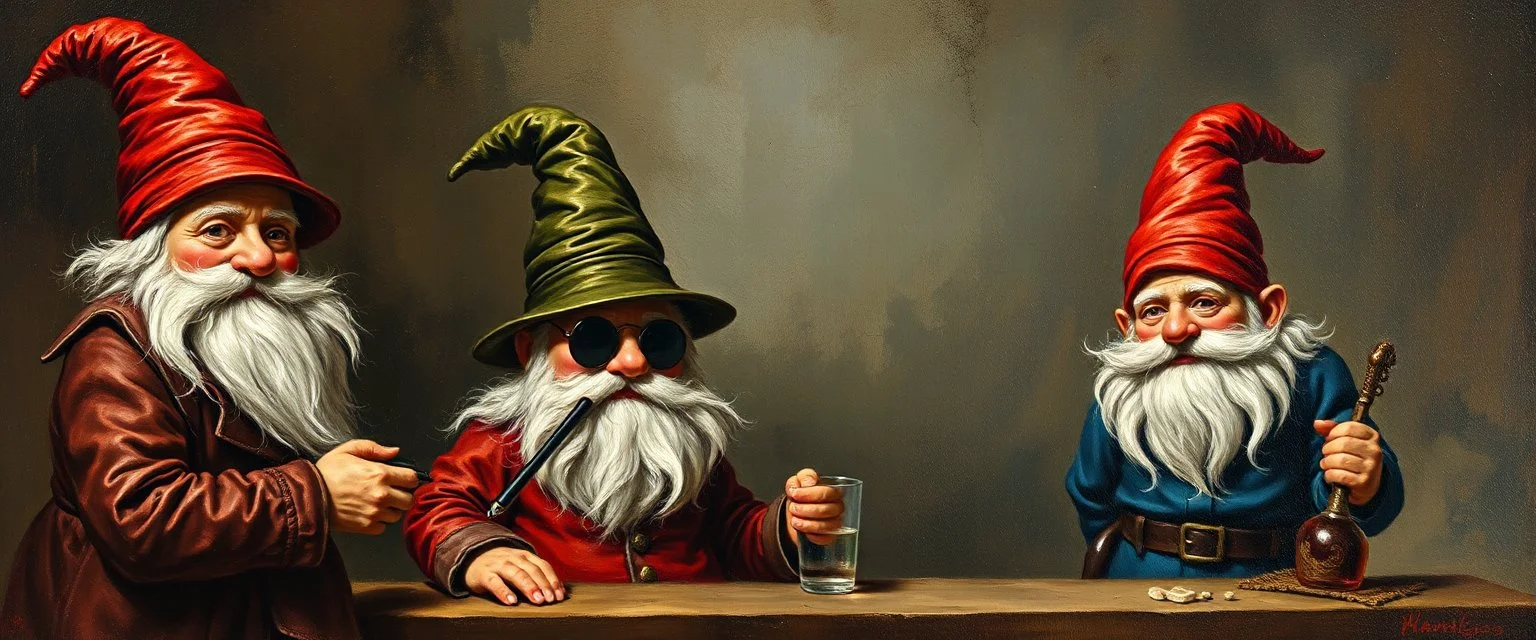 master oil painting by Rembrandt, spy gnomes soap opera poster