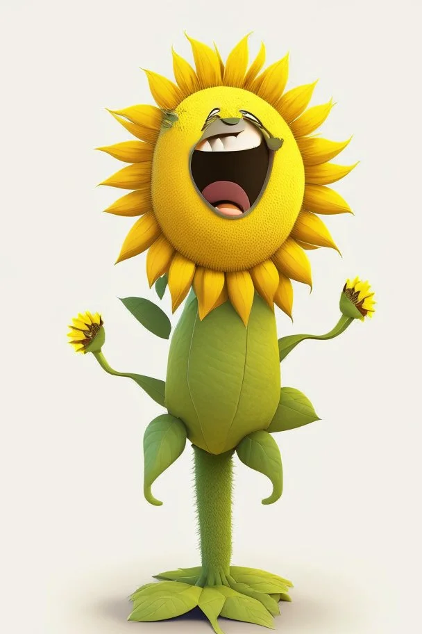 cheery sunflower avatar singing full body