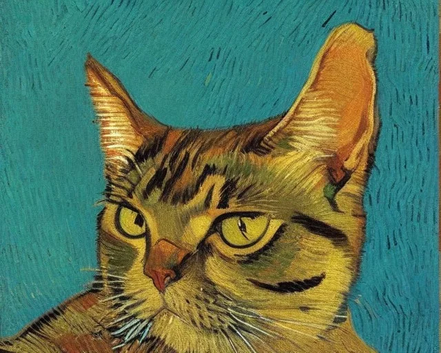 Portrait d'un chat par Van Gogh