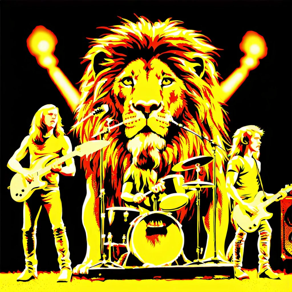 Aslan and the Warriors of Narnia performing as a rock band