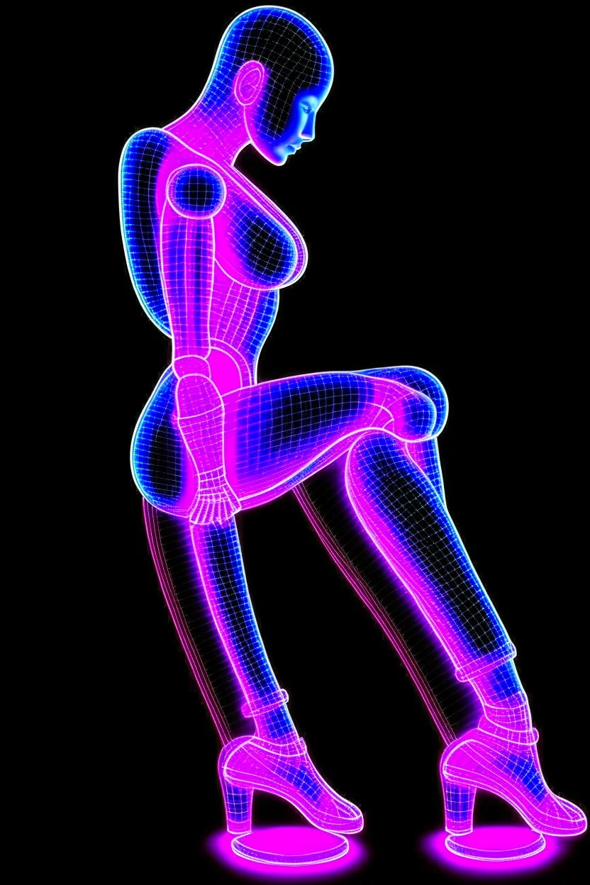 Anais Nin; Neon X-Ray of a woman in heels; neo-futuristic