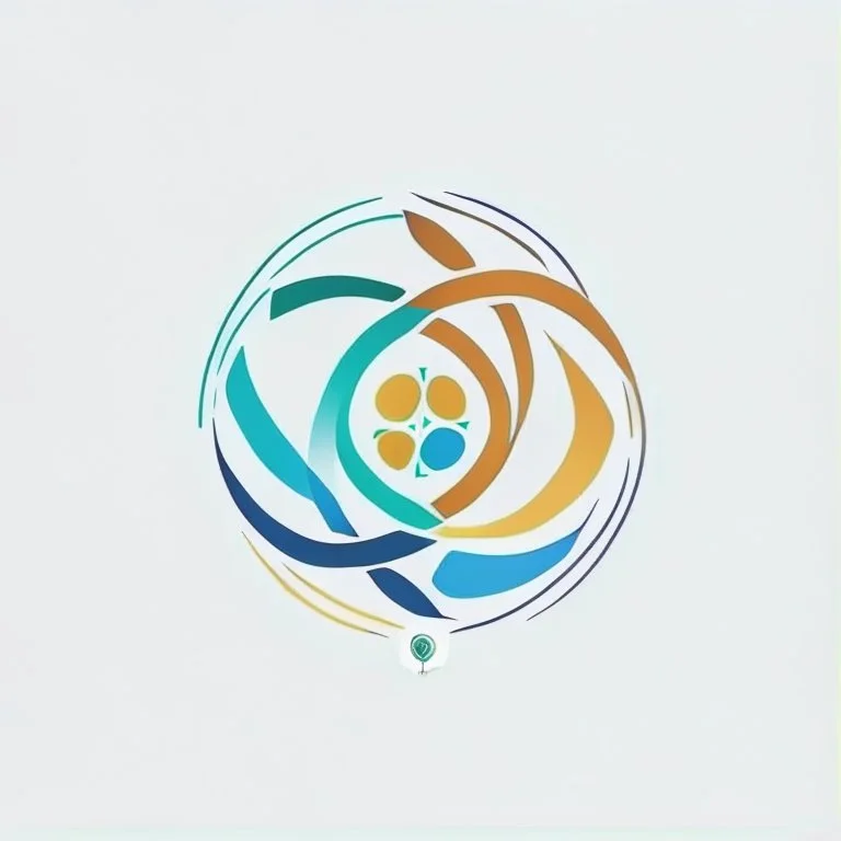 Design a simple logo featuring an abstract symbol that represents unity and sustainability. Incorporate elements like overlapping circles or intertwining lines to convey interconnectedness and harmony, reinforcing the commitment to environmental responsibility alongside fostering creativity and inclusivity.