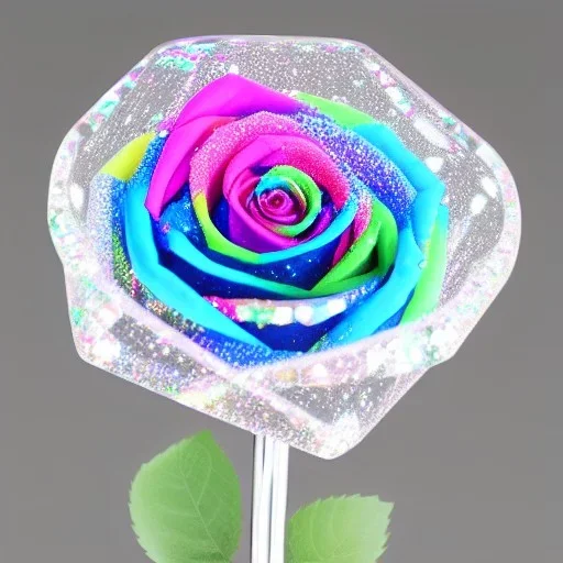 transparent multicolor crystal rose