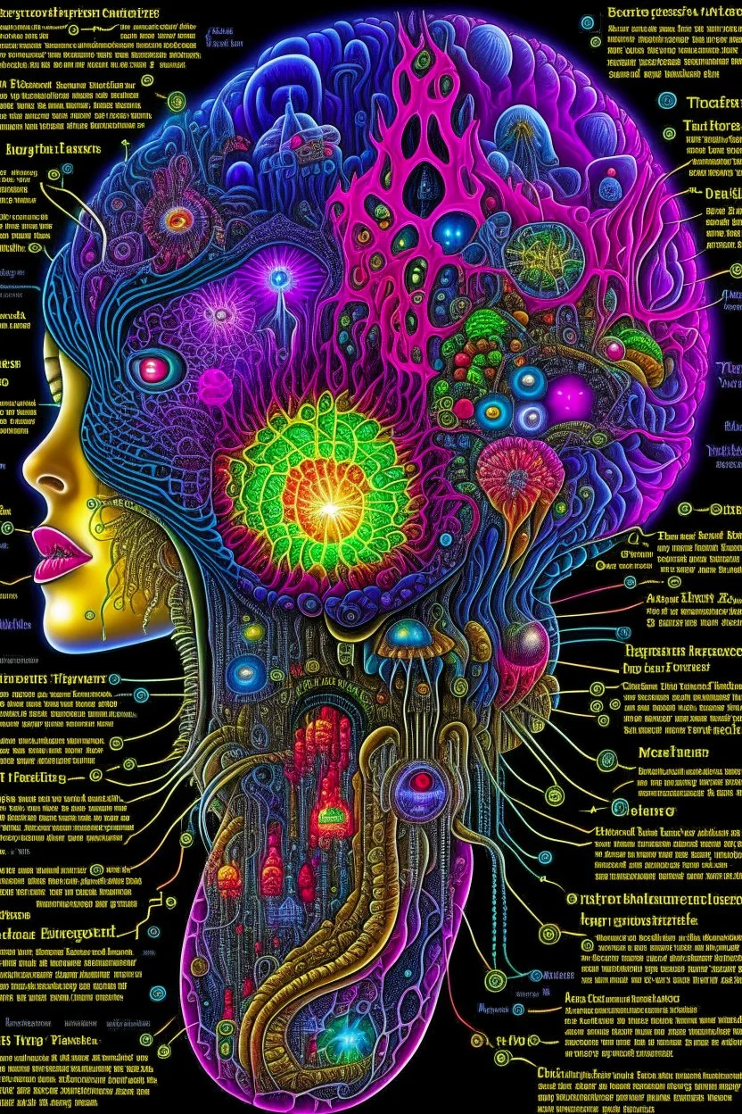 Fantasy00d Technical Diagram, Info graphic, Charts, of A Cosmic Anatomical Abomination Monster head, Info Graphic, Scientific, Data Diagram, Nervous System, Galaxy, Radioactive Colors, Midnight Aura, Ultra Detailed, H.R. Giger, Max Ernst, Thomas Kinkade, Robert Gonsalves, Dark Galaxy Background