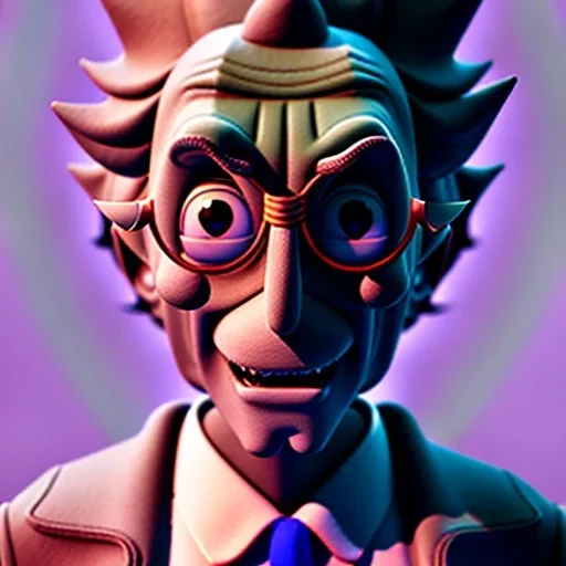 create a photorealistic image of Rick Sanchez from Rick and Morty, dynamic pose, dynamic lighting, cinimatic lighting. Half body, 50mm f2.7, Highly detailed, unreal engine 5, ultra realistic, HDR, 8k