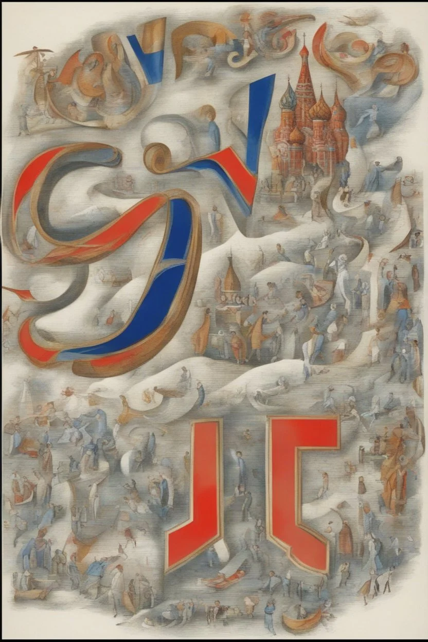 RUSSIAN RUSSIAN CULTURE OF SPEECH, A - Russian letters are an abstract composition. Russian Russian letters are waltzing around a large Russian letter A.