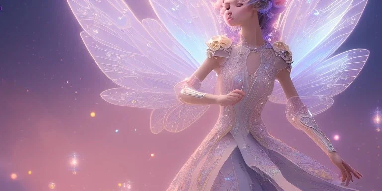 crystal subtle flower in a galactic ambiance beautiful fairy, transparent, delicate colors, in the foreground, full of details, smooth，soft light atmosphere, light effect，vaporwave colorful, concept art, smooth, extremely sharp detail, finely tuned detail, ultra high definition, 8 k, unreal engine 5, ultra sharp focus